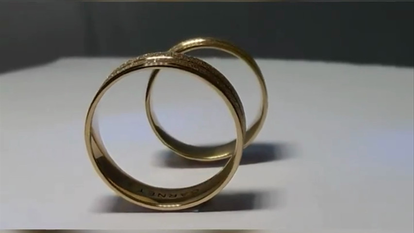 Par de alianças de casamento com Ouro 18K