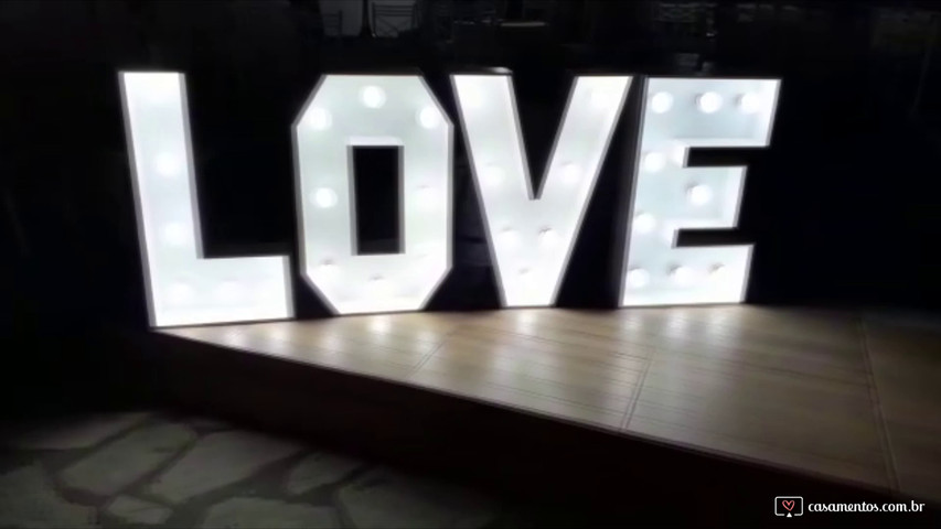 Love para casamento - Letras 3D