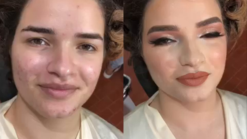 Antes e depois noiva Luana