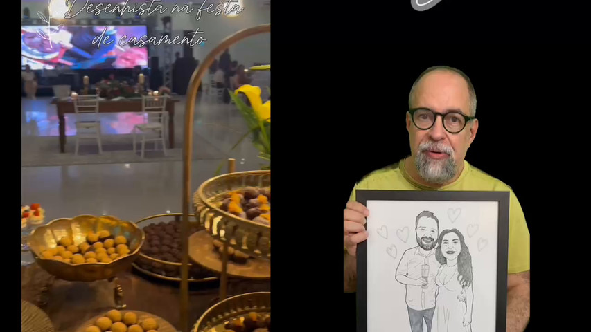 Caricaturista na festa
