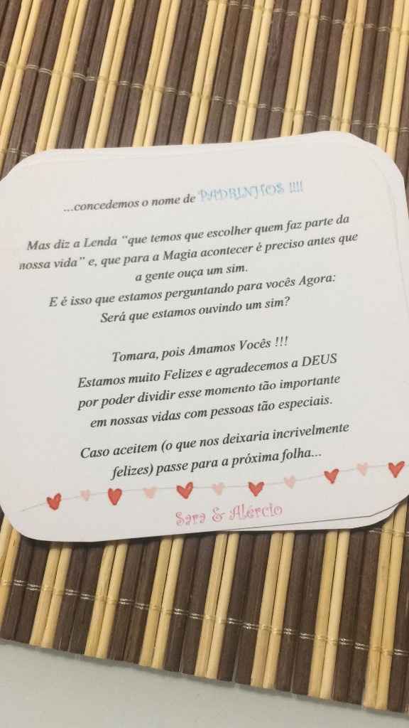 Manual Convite dos padrinhos de dentro da caixinha