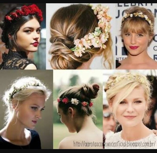 Penteado com coroa de flores - 1