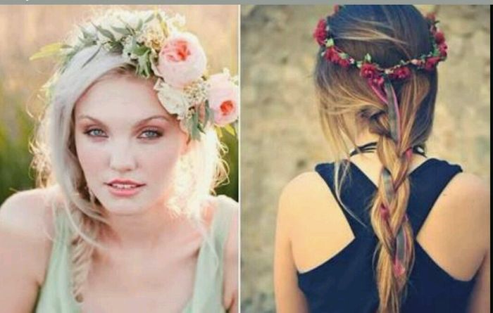 Penteado com coroa de flores - 2