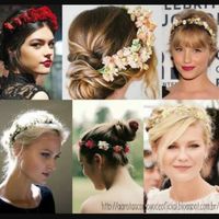 Penteado com coroa de flores - 1
