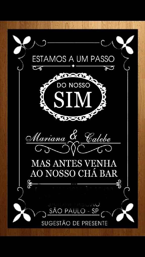 Convite do chá bar - vem ver - 1