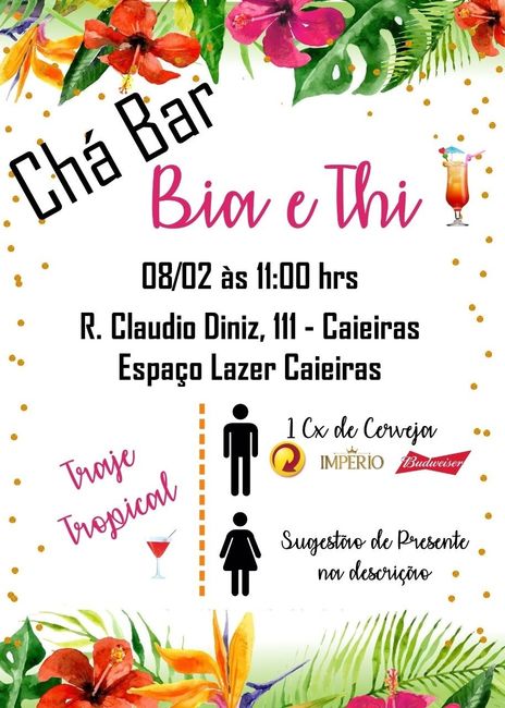 Convite Chá Bar Tropical diy 1