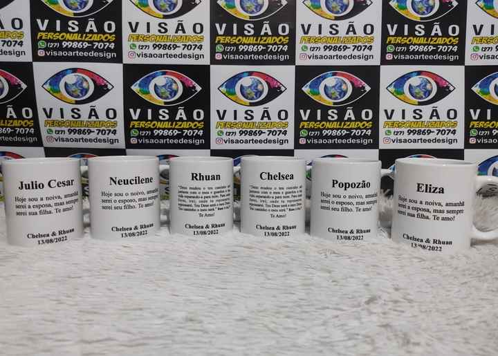 Chegaram os presentes dos pais! Canecas dos pais com frase e convite, com valores. - 5