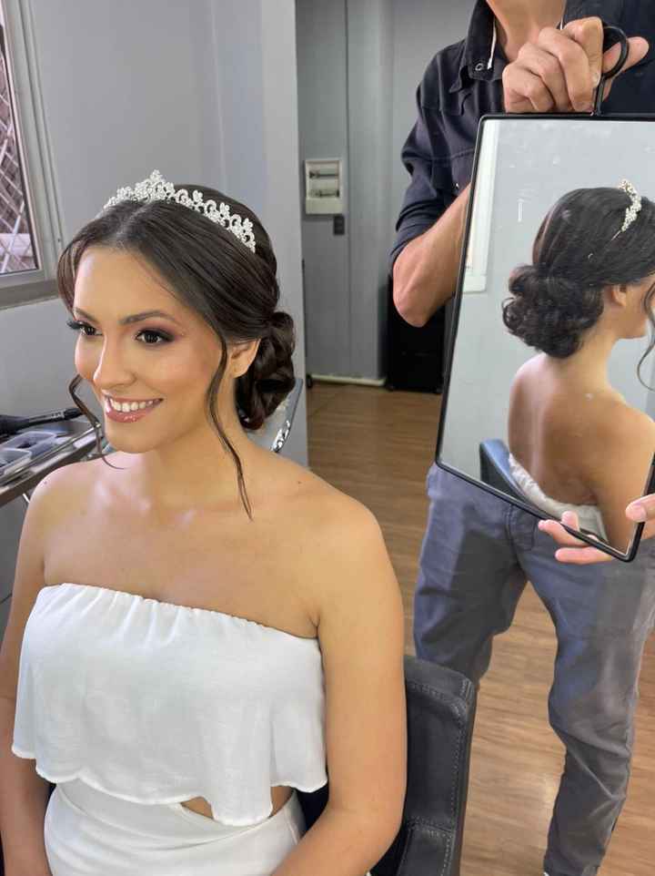 Resultado do teste de maquiagem e penteado. Escolha dos acessórios. 16 dias para o casamento. - 6