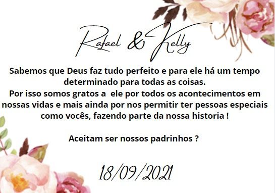 Arte dos convites - Padrinhos/manual/save the Date/ 3