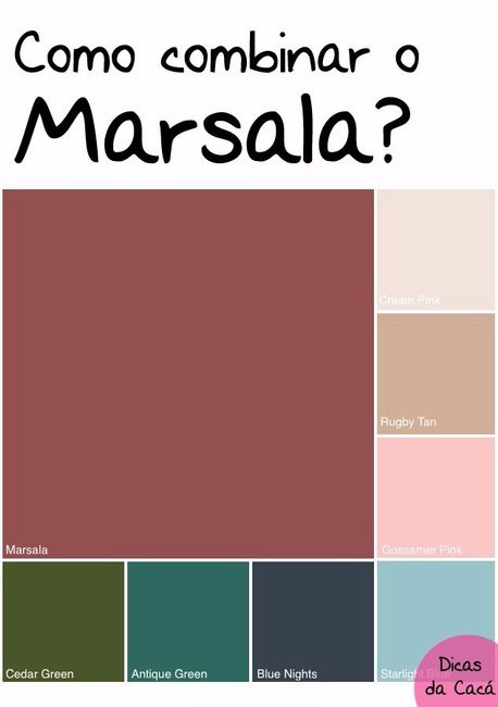 Que cores combinar ao Marsala?