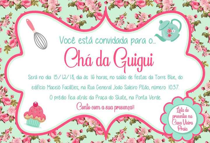 Arte do convite diy para o chá de panela! #vemver - 1