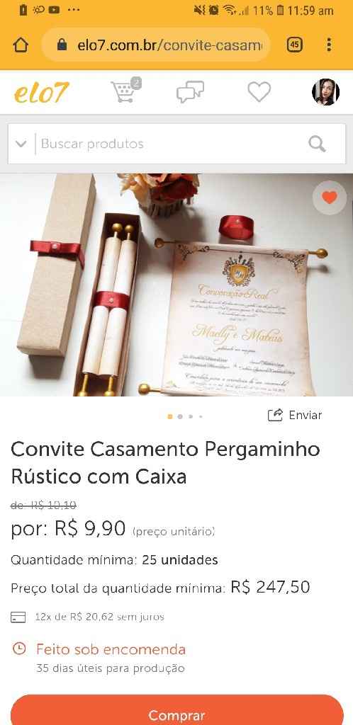 Preço convite - 1