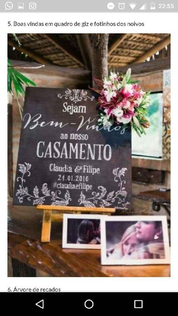 A decoração do seu casamento - cantinho de boas vindas - 1
