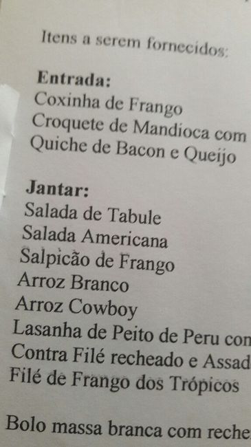 Meu cardápio e decoração escolhido - 2