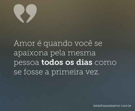 Amor é isso..
