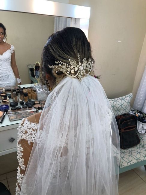 penteado com o véu 