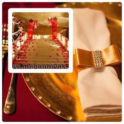 "Meu casamento nas cores vermelho e dourado - Caroline