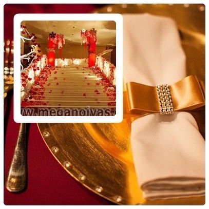 "Meu casamento nas cores vermelho e dourado - Caroline