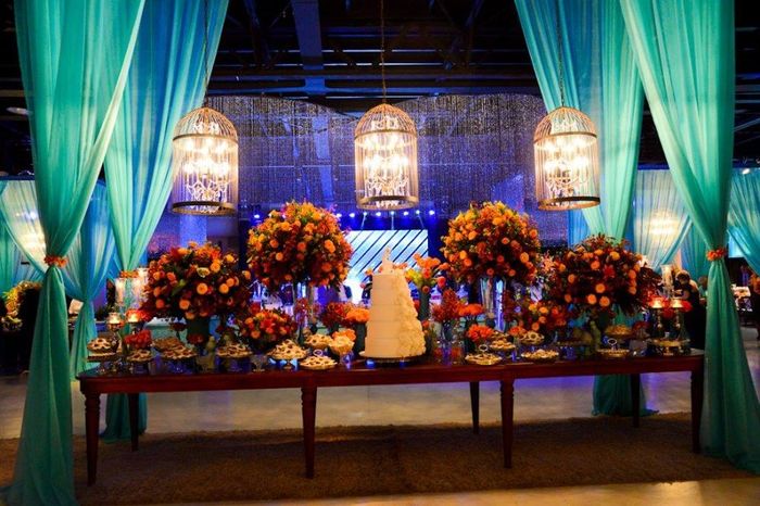 Sugestão: casamento turquesa e coral (decoração 2)