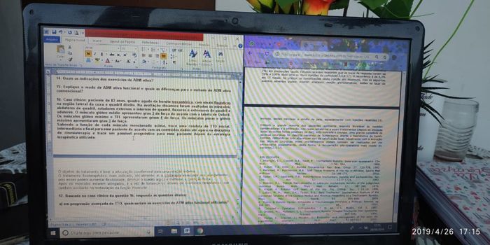 A esposa: fazendo trabalho da facul :D