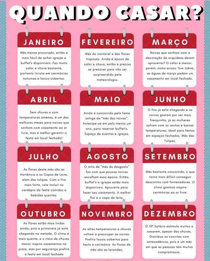 Dicas para escolher a data do casamento