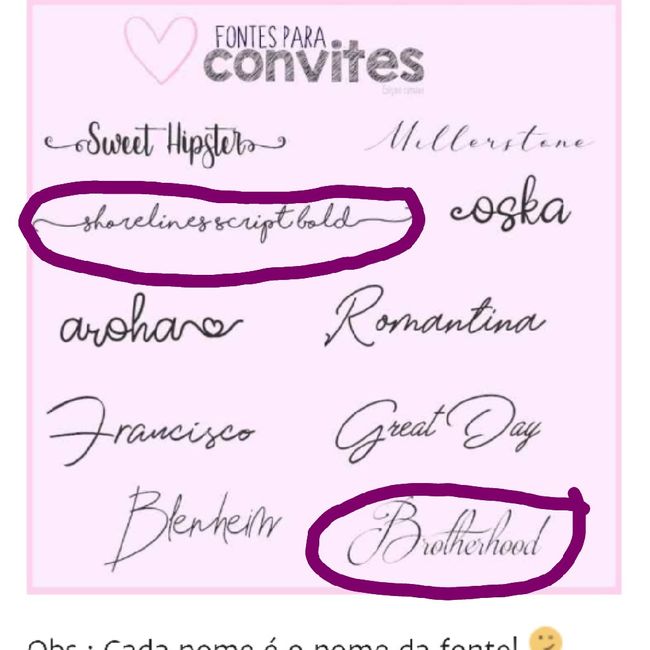 Fontes para convites 1
