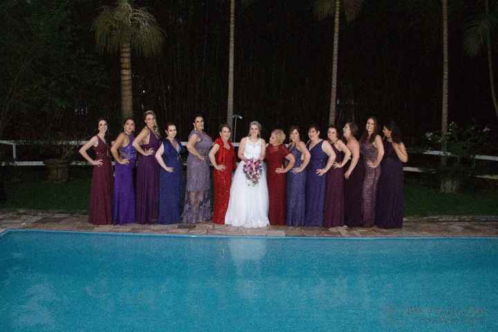 Madrinhas de roxo