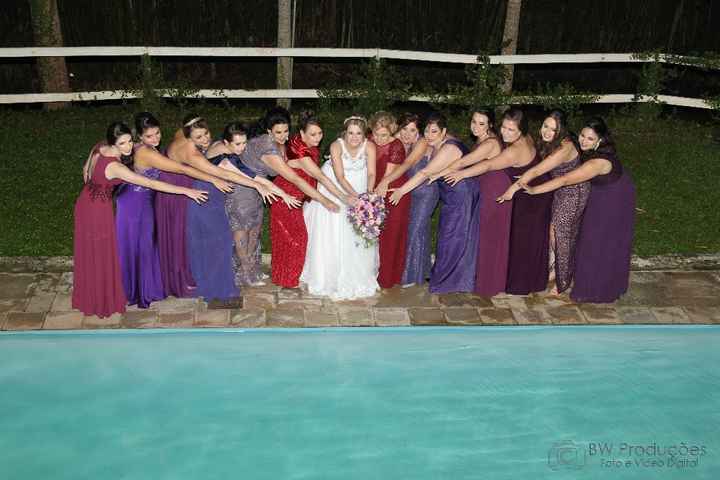 Madrinhas de roxo