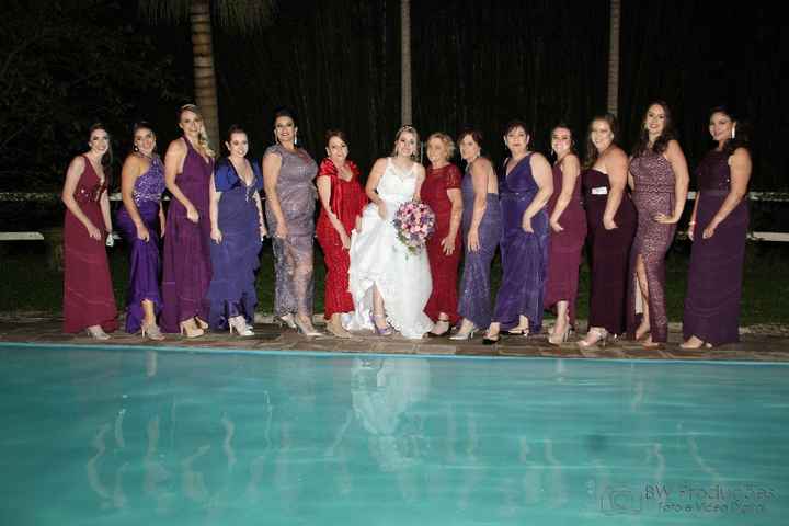 Madrinhas de roxo