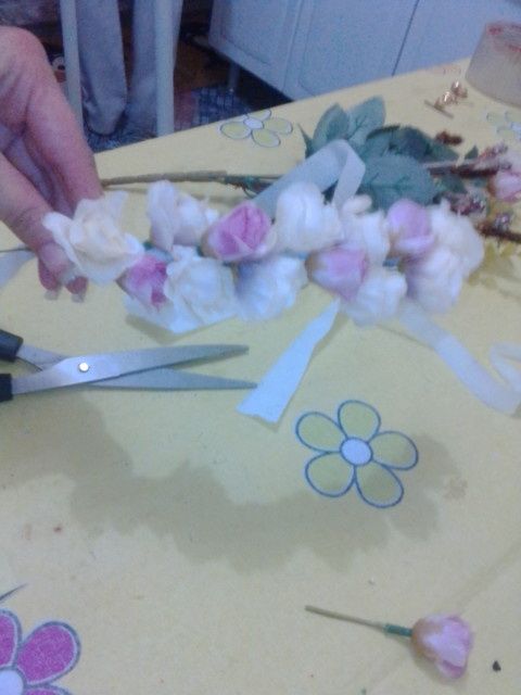 Minha coroa de flores diy :) - 7
