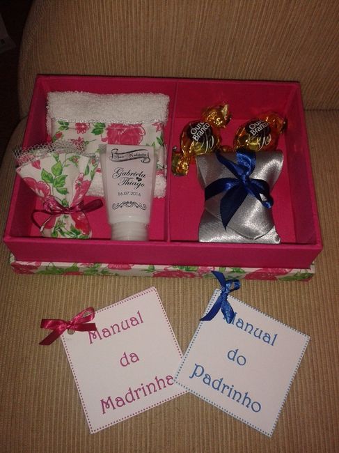 Caixinhas dos casais de padrinhos