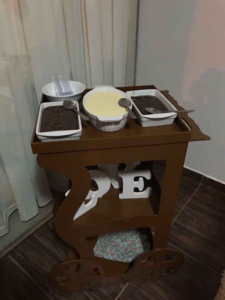 Carrinho de doces, minha tia pegou emprestado com uma amiga, e o LOVE em baixo é da minha tia e em b