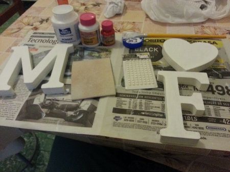 Letras mdf com pérolas - 1