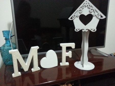 Letras mdf com pérolas - 3