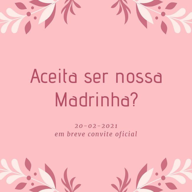 Save The Date Padrinhos 2