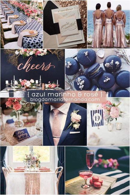 Azul Marinho e Rosé