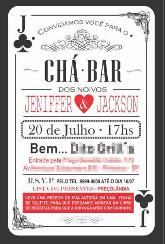 Convite Chá Bar