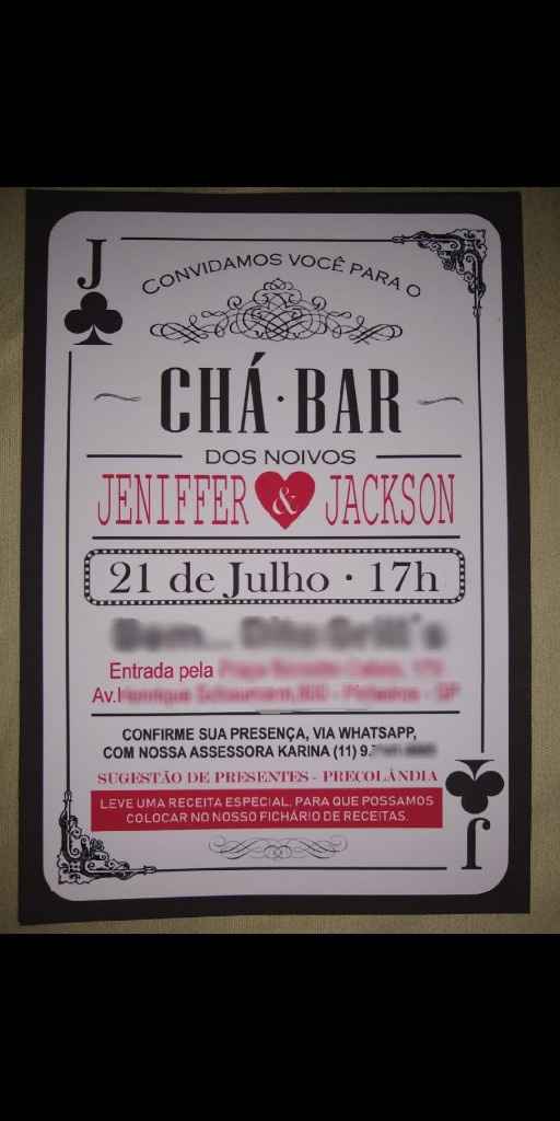 Convite Chá Bar pronto. #vemver 😍🤩 - 1