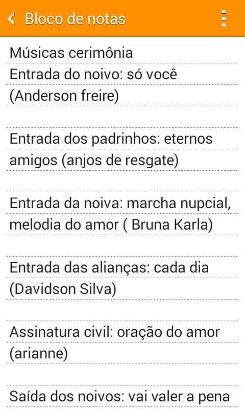 Musicas da cerimônia - 1