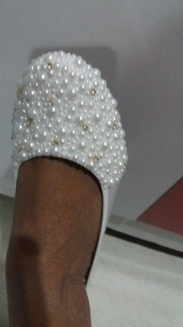 Minha sapatilha de Noiva, com pérolas