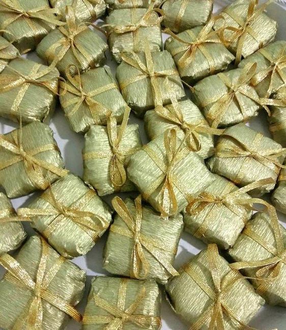 Alfajores que colocamos em todas as caixinhas.
