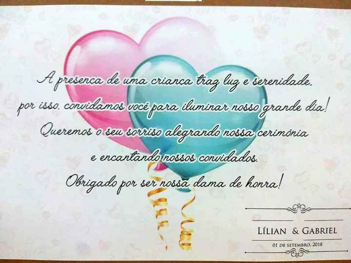 Arte na caixinha das damas/pajens.