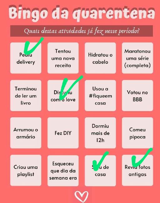 Bingo da quarentena: quem se atreve? #NoivasEmCasa 12