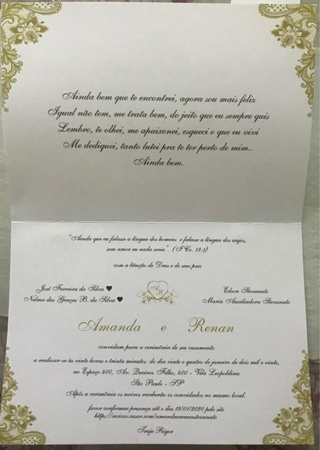 Meu convite de casamento! #vemveer 😍 2