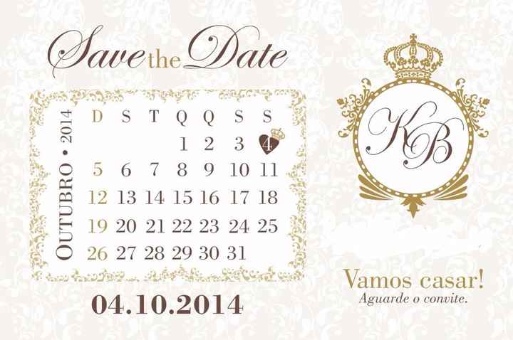 Save the date estilo calendário