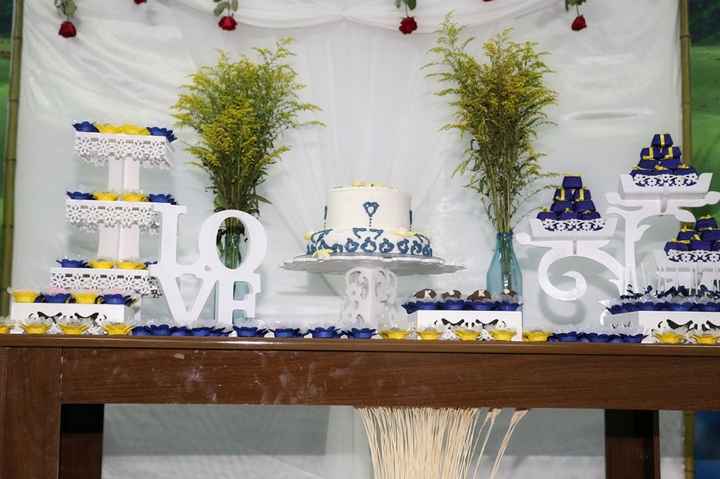 nossa decoração da mesa do bolo