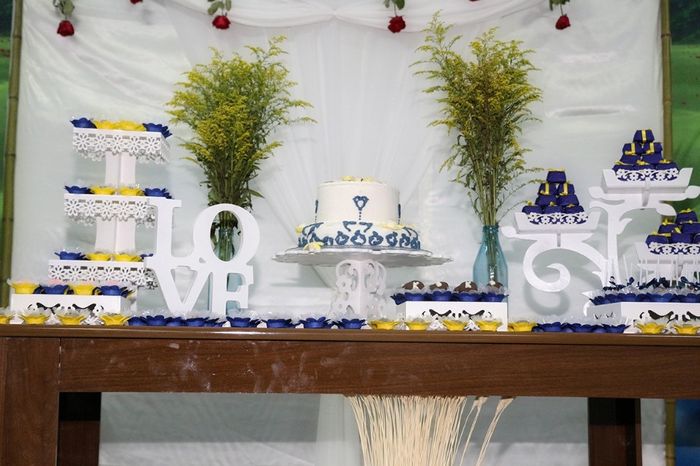 nossa decoração da mesa do bolo