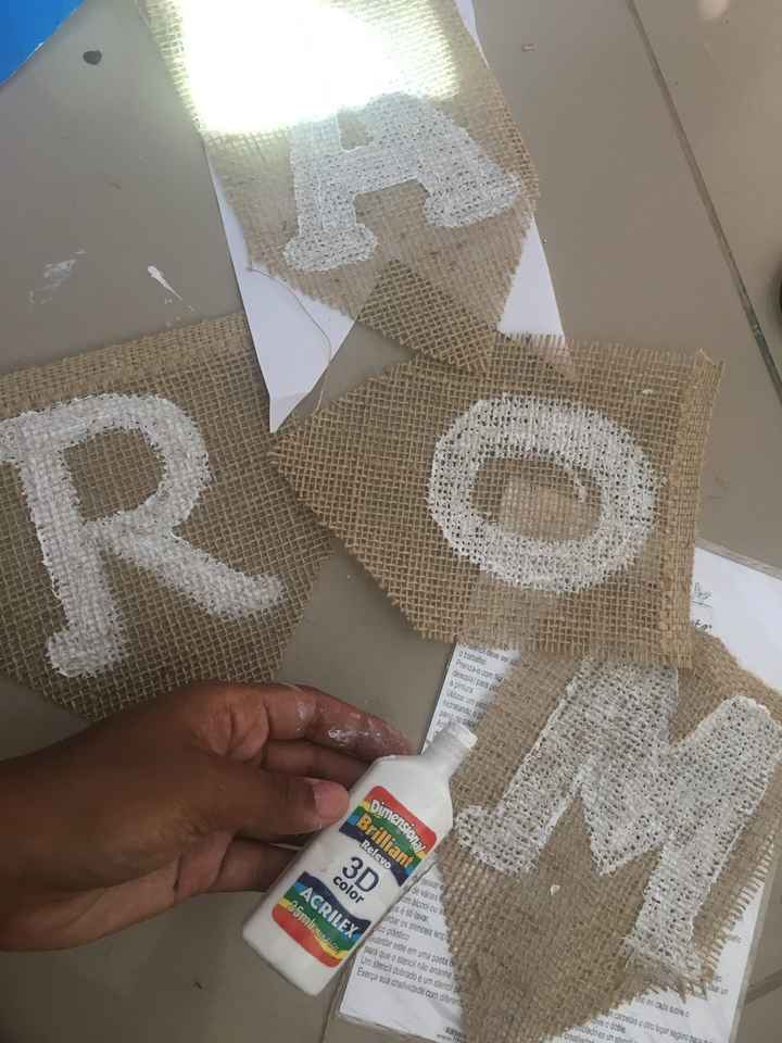 Diy 6 Bandeirola de juta - 2