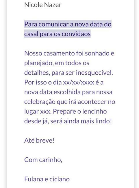 Aviso aos convidados- mudança de data 1