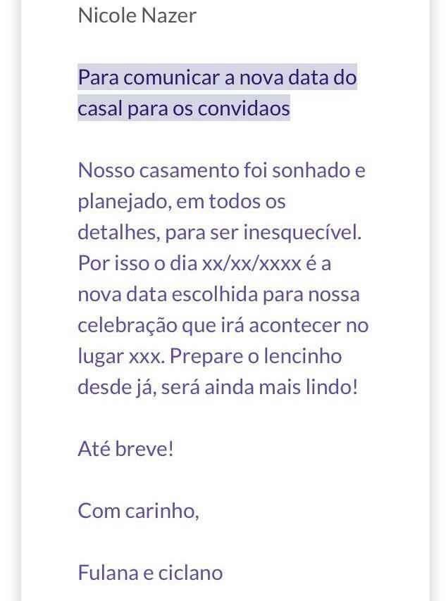 Aviso aos convidados- mudança de data - 1